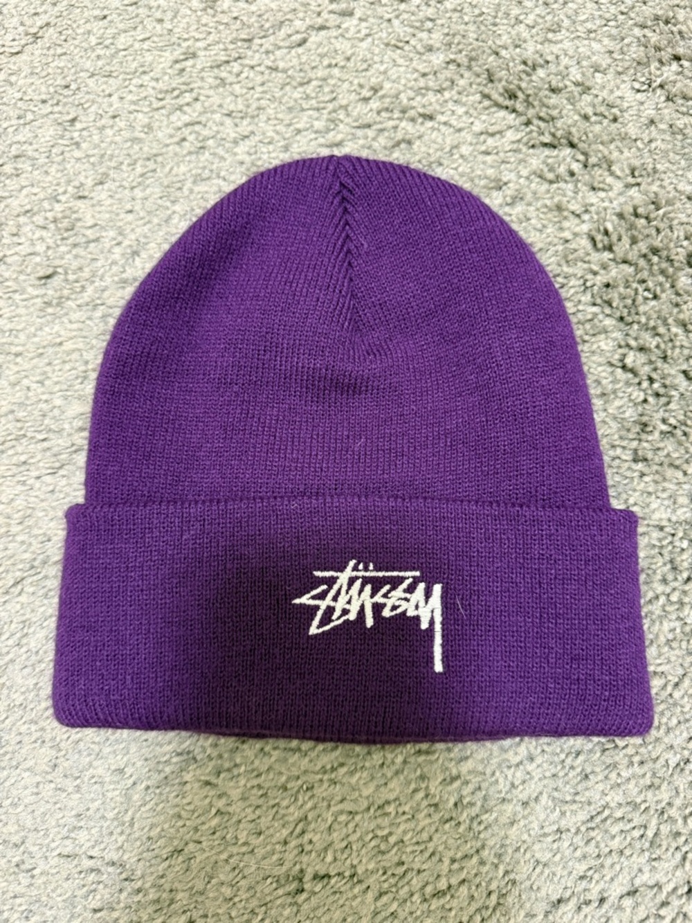 stussy purple beanie